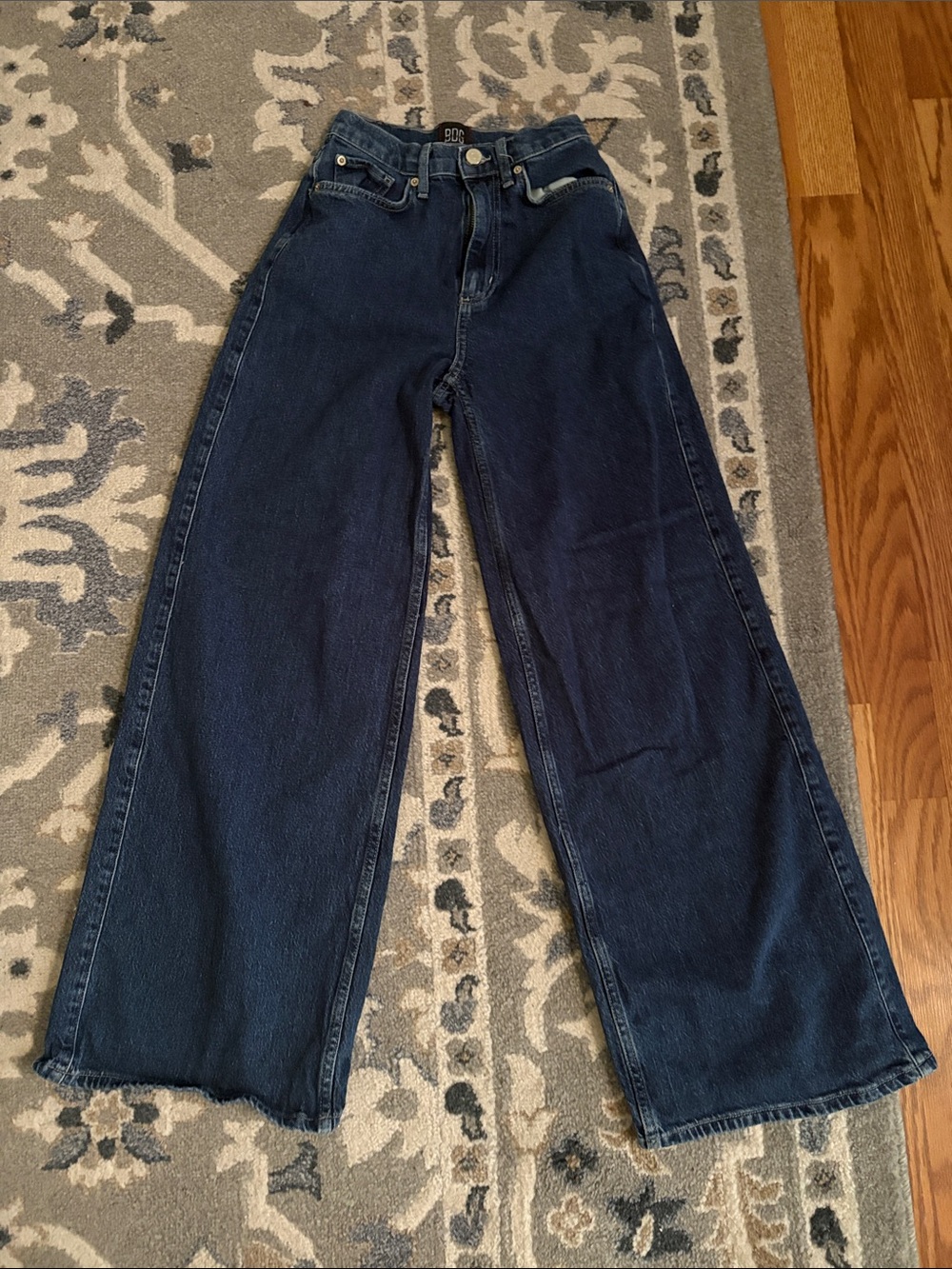 BDG Dark Blue High-Rise Wide Leg Jeans